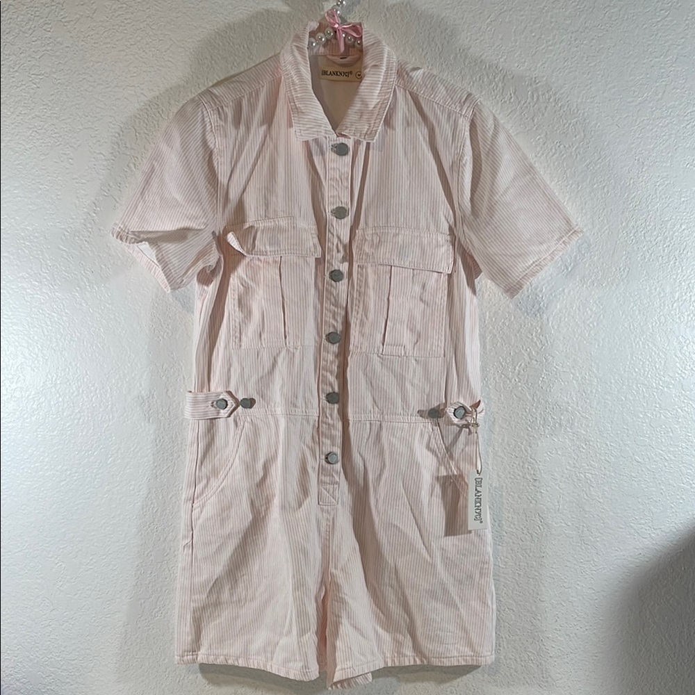 BLANK NYC STRAWBERRY PUNCH ROMPER STRIPES WITH POCKETS SIZE MEDIUM NEW - Picture 3 of 12